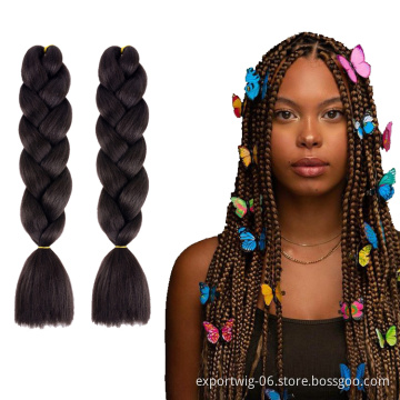Ombre Synthetic Hair Extension Crochet Jumbo Braids Hair Yaki 24 Inch 100g Synthetic Raw Material Jumbo Braid Hair Extensions